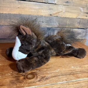 Aurora 12" DUDE Horse Plush Flopsie Adoptable Stuffed Animal Brindle Horse‎